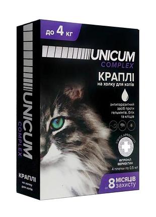 Краплі від бліх, кліщів та гельмінтів на холку unicum complex