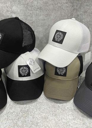 Кепка chrome hearts траккер, бейсболка chrome hearts, кепка хром хартс,летняя кепка, тракер, кепка сетка