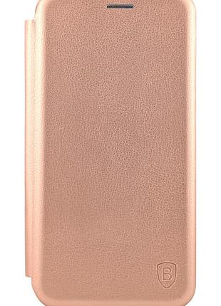 Чехол книжка premium для huawei p smart 2019 на магните с подставкой розовое золото