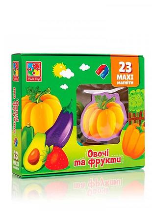 Набір магнітів vladi toys "овочі та фрукти" 23 елементи vt3106-28