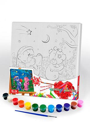 Картина по номерам danko toys "canvas painting" мишки 31*31 см px-05-07