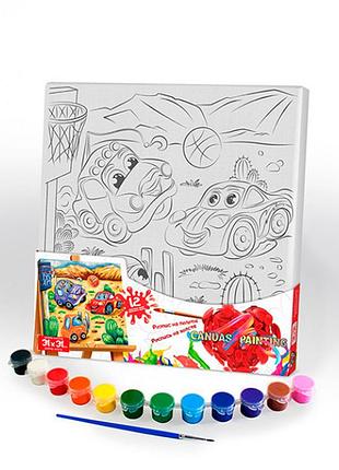 Картина по номерам danko toys "canvas painting" машинки 31x31 см px-05-03