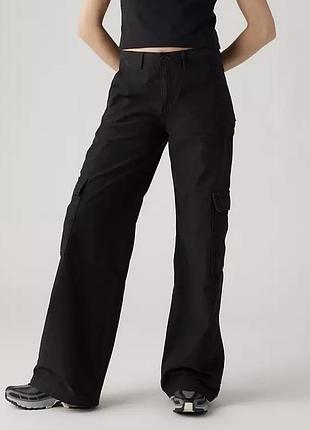 Levi's baggy cargo жіночі штани чорні штани m (w30)— 90s у вінтажному стилі