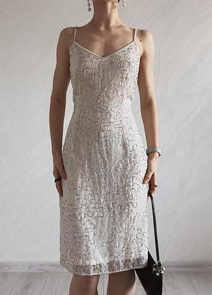 Кремова сукня з бісером for women 14 l