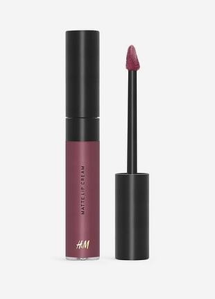 Матова рідка помада стійка matte lip cream fierce h&m beauty темно-пудровий