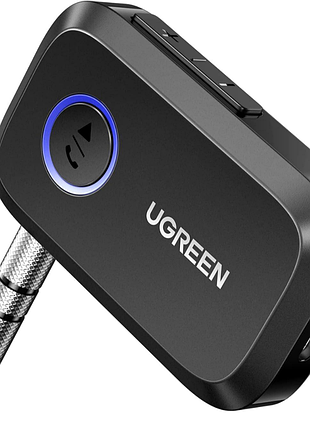 Bluetooth-ресивер ugreen cm596 aux 3.5 мм bluetooth 5.3 с микрофоном, шумоподавление, 15 ч, 2 устройства черный