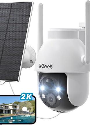 Внешняя солнечная ip‐камера 2k с поворотом и встроенной батареей iegeek zy-c2