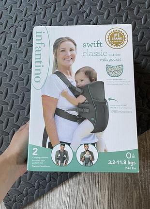 Новый рюкзак-кенгуру infantino swift classic carrier с карманом