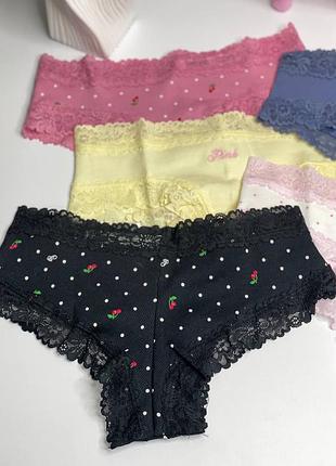 Трусики сетевой/хлопок wink lace-trim cheeky victoria ́s secret