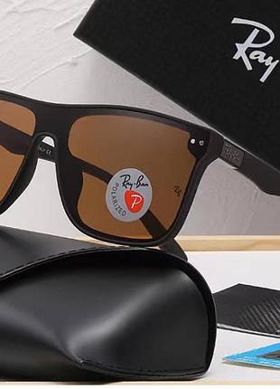 Мужские солнцезащитные очки с поляризацией ray ban (69092) коричневые