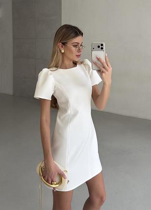 Платье мини из костюмной ткани