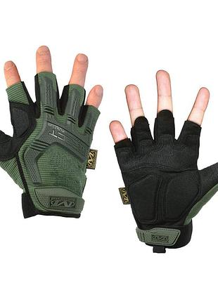 Перчатки тактические короткопалые с защитой uad олива mechanix l