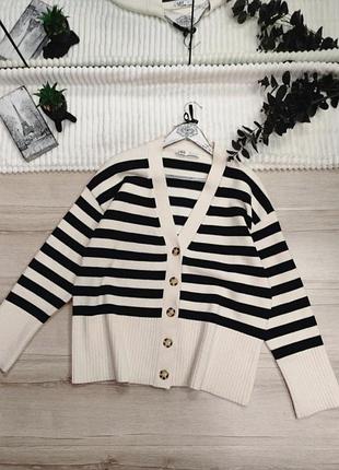 Кардиган оверсайз в смужку zara p s