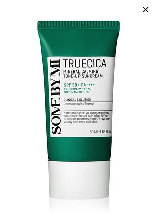 Солнцезащитный крем для лица some by mi truecica mineral calming tone-up suncream spf 50+, 50мл