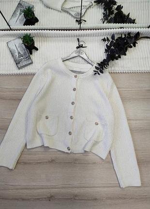 Кардиган из смесового хлопка с акцентными пуговицами h&amp;m p l