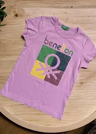 Яскрава бавовняна футболка benetton на дівчинку