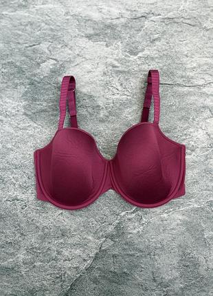 Бюстгальтер жіночий гладкий на кісточках thirdlove 24/7 classic t-shirt bra - винний бордовий - 75f