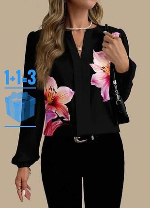 🥰блуза в квітковий принт shein l
