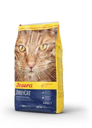 Сухой корм josera dailycat без зерновой на каждый день для взрослых кошек, 10 кг
