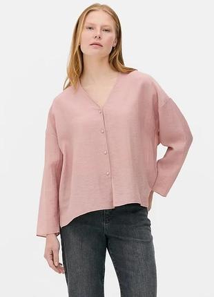 Минималистичная розовая блуза с льном в составе от primark edit