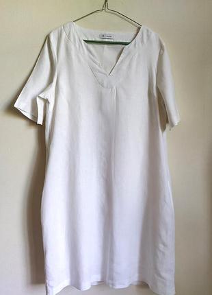 Белое платье из льна r essentiel la redoute 48-50р