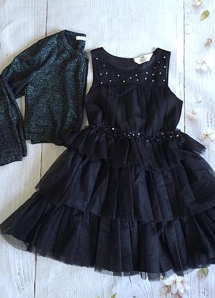 Нарядное платье h&amp;m указано 5-6 лет. кофточка в подарок!