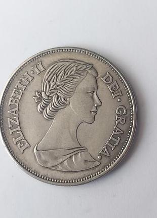 Английская 1953 древняя монета елизаветты ii