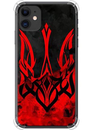 Чохол силіконовий протиударний с посиленими кутами патріотичний на телефон iphone 11 герб україни "5312sp-1722-58250"