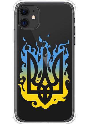 Чохол силіконовий протиударний с посиленими кутами патріотичний на телефон iphone 11 герб v1 "5258sp-1722-58250"