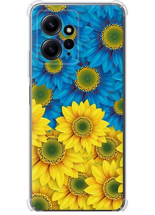 Чехол силикон с усиленными углами патриотический на телефон xiaomi redmi note 12 4g жёлто-голубые цветы "1048sp-3021-58250"