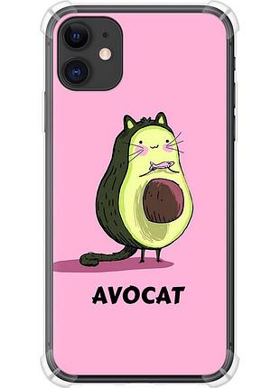Чохол силіконовий протиударний с посиленими кутами на телефон iphone 11 avocat "4270sp-1722-58250"