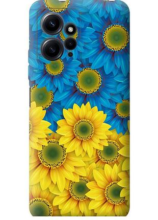 Чехол силиконовый патриотический на телефон xiaomi redmi note 12 4g жёлто-голубые цветы "1048u-3021-58250"