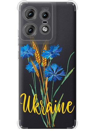 Чехол силикон с усиленными углами патриотический на телефон motorola edge 50 pro 5g ukraine v2