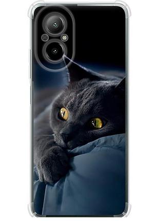 Чехол силикон с усиленными углами на телефон realme c67 4g дымчатый кот "825sp-3648-58250"