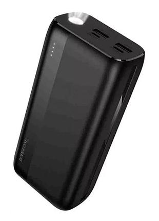 Power bank borofone bj86a 30000 mah 10w black з ліхтариком