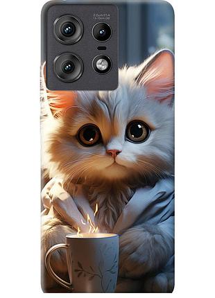 Чехол силиконовый на телефон motorola edge 50 pro 5g white cat "5646u-3710-58250"
