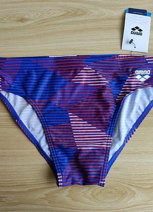 Мужские плавки брифы arena m striped geo brief navy-red multi