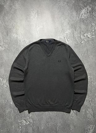 Лонгслив свитер fred perry casual big logo lampas фред перри пери биг лого большой логотип на лампасах m