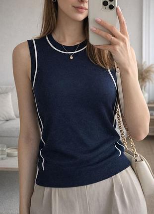 Zara топ базовый трикотажный