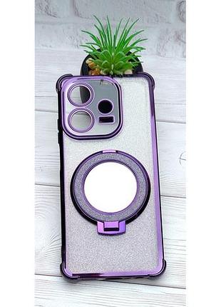 Чохол luxury case для oppo a40 (cph2669) блискучий бампер із кільцем підставкою