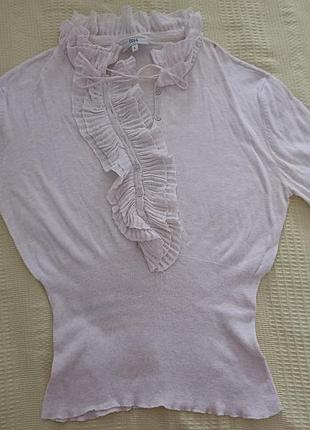 Женская топ блузка розовая из жабо noa noa