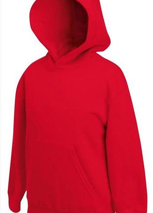 Дитяча толстівка худи з капюшоном на тонкому флісі kids classic hooded sweat 62043 червоний, 14-15