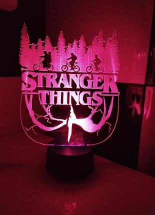 3d-світильник дивні дива stranger things, 3д-нічник, кілька підсвіток (на пульті)