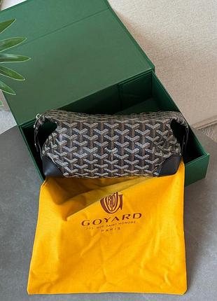 Жіноча шкіряна косметичка goyard boeing 25 toilet bag black in goyardine canvas