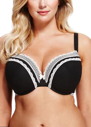 40dd 90e 90f м'який бюстгальтер із глибоким вирізом чорний
