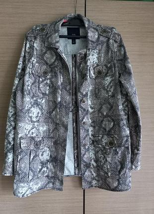 Женская коттоновая куртка с анималистичным принтом river island г. s-m