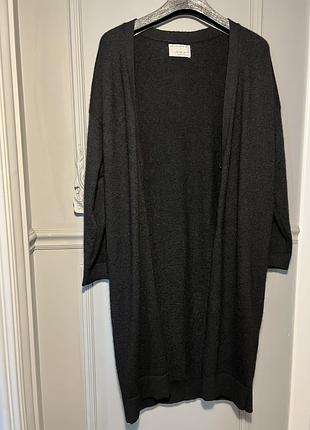 Длинный шерстяной кардиган primark zara h&m