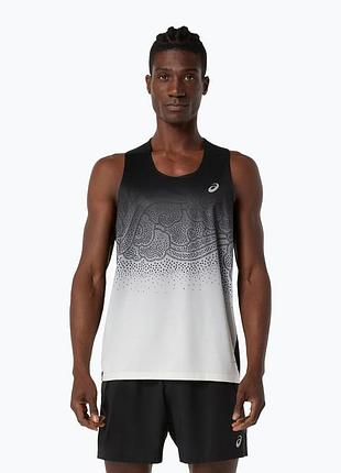 Майка мужская беговая asics road fade singlet performance black/сream