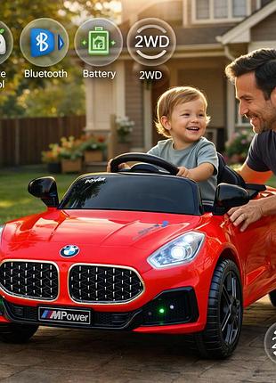 Детский электромобиль bmw z4 12v с пультом, bluetooth, большой аккумулятор, дверь, led фары – премиум машинка для детей