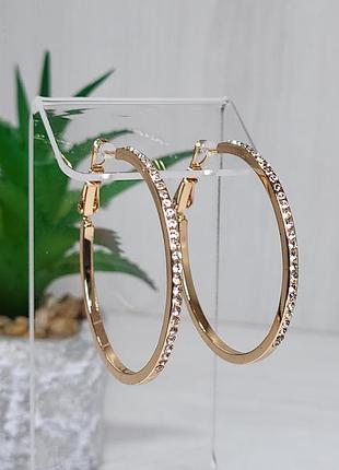 Серьги кольца из медицинского золота позолота 18к xuping
